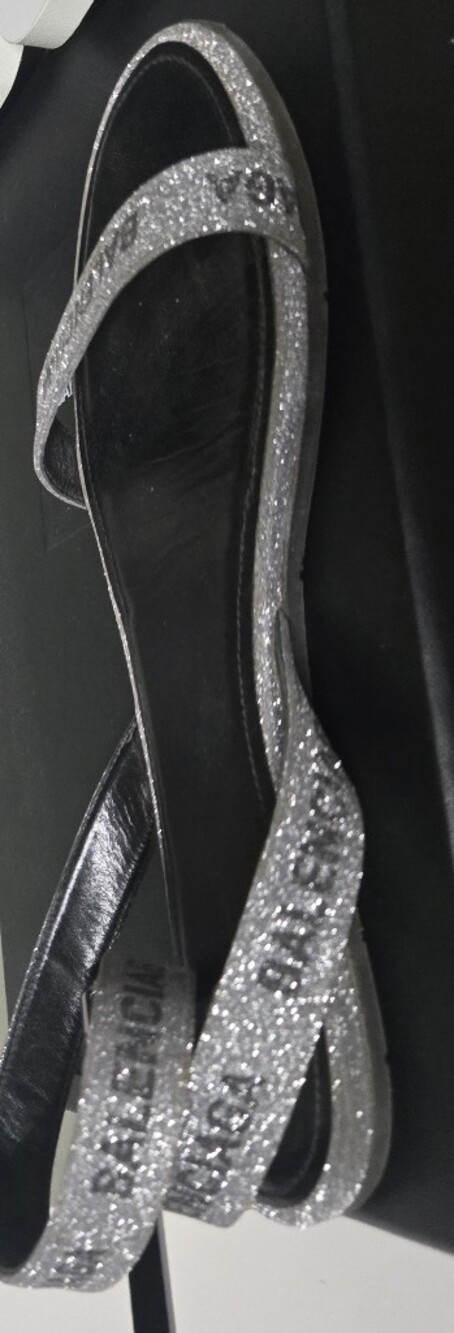 Silver Glitter Strappy Sandals